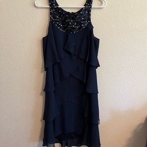 𝅺SLNY Blue Ruffle Dress Size 10